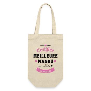 Cadeau Manou Certifiée Meilleure Manou du Monde - Sac à bouteille - nature - Devant