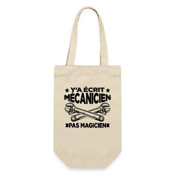 Y'a écrit Mécanicien Pas Magicien Cadeau Homme - Sac à bouteille - nature - Devant