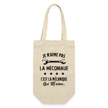 C'est la Mécanique Qui M'aime Cadeau Humour - Sac à bouteille - nature - Devant