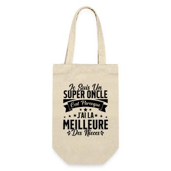 Un Super Oncle Cadeau Humour Nièce Tonton - Sac à bouteille - nature - Devant