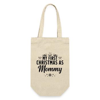 Mein erstes Weihnachten als Mama - Geschenkbeutel für Flaschen - Natur - Vorne