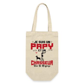 Papy et Chasseur Humour Cadeau - Sac à bouteille - nature - Devant