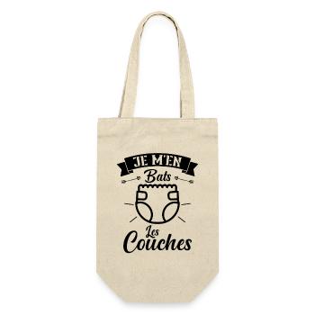 Je M'en Bats Les Couches Cadeau Body Fun Enceinte - Sac à bouteille - nature - Devant