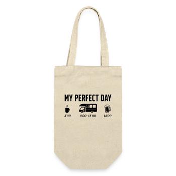 Perfekter Tag Kaffee Camping Auto Humor Geschenk - Geschenkbeutel für Flaschen - Natur - Vorne