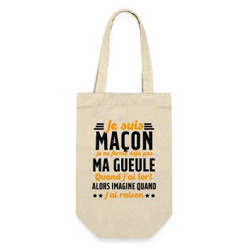 Maçon humour je ne ferme pas ma gueule maçonnerie - Sac à bouteille - nature - Devant