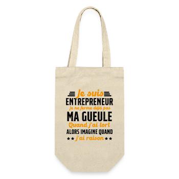 Je suis entrepreneur je ne ferme pas ma gueule - Sac à bouteille - nature - Devant