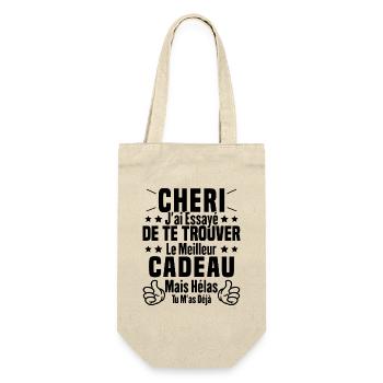 Chéri Saint Valentin Amour Couple Humour - Sac à bouteille - nature - Devant