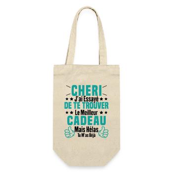Chéri Saint Valentin Amour Couple Humour - Sac à bouteille - nature - Devant