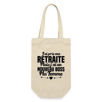 Cadeau Retraite Nouveau Boss Ma Femme - Sac à bouteille - nature - Devant