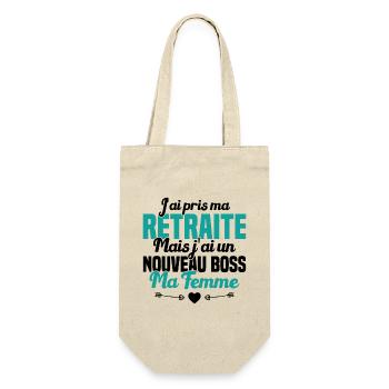 Cadeau Retraite Nouveau Boss Ma Femme - Sac à bouteille - nature - Devant