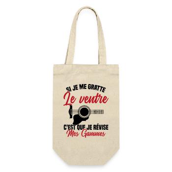 Si je me gratte le ventre humour guitariste - Sac à bouteille - nature - Devant