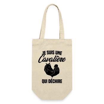 Je suis Une Cavalière Qui Déchire Chevaux Cadeau - Sac à bouteille - nature - Devant