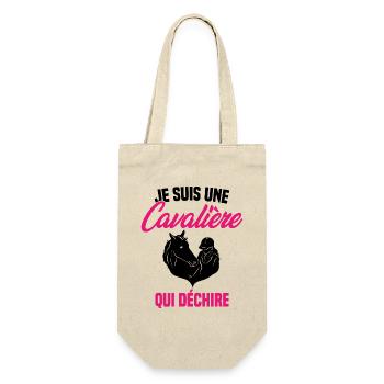Je suis Une Cavalière Qui Déchire Chevaux Cadeau - Sac à bouteille - nature - Devant