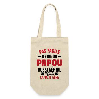 papou génial cadeau humour papou - Sac à bouteille - nature - Devant