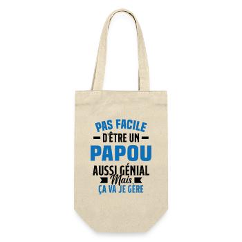 papou génial cadeau humour papou - Sac à bouteille - nature - Devant