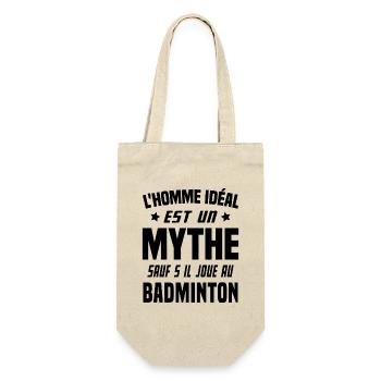 L'homme idéal est un mythe - Cadeau badminton - Sac à bouteille - nature - Devant