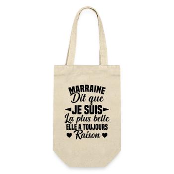 marraine dit que je suis la plus belle cadeau - Sac à bouteille - nature - Devant