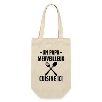 Un papa merveilleux cuisine ici - Sac à bouteille - nature - Devant