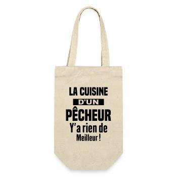 La cuisine d'un pêcheur Humour Cadeau pêche - Sac à bouteille - nature - Devant