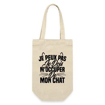 je peux pas mon chat femme humour cadeau - Sac à bouteille - nature - Devant