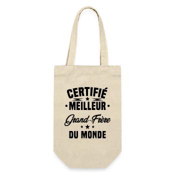 Certifié Meilleur Grand-frère Du Monde - Sac à bouteille - nature - Devant