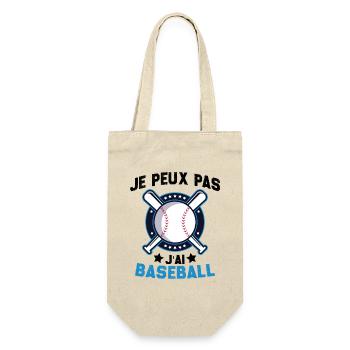 Je Peux Pas J'ai Baseball Humour Cadeau - Sac à bouteille - nature - Devant