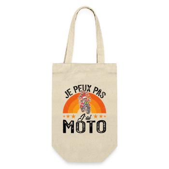 Je Peux Pas J'ai Moto Motard Cadeau de Noël - Sac à bouteille - nature - Devant