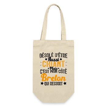 Désolé d'être Chiant c'est mon côté Breton - Sac à bouteille - nature - Devant