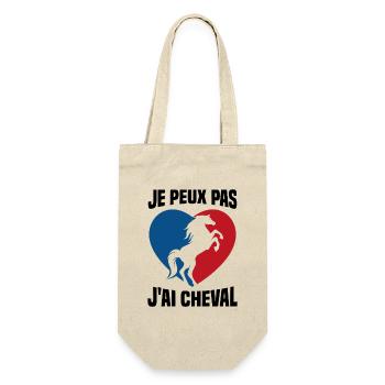 Je Peux Pas J'ai Cheval Vintage Cœur Cadeau - Sac à bouteille - nature - Devant
