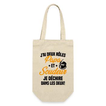 J'ai Deux Rôles Papa Et Soudeur Papa Soudeur - Sac à bouteille - nature - Devant