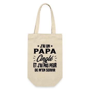 J'ai Un Papa Cinglé Cadeau Humour Papa - Sac à bouteille - nature - Devant