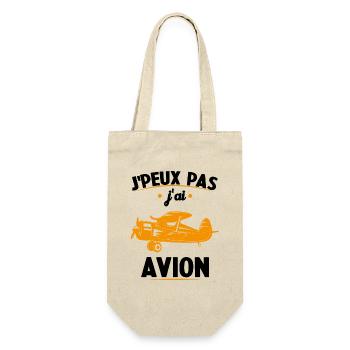 Je peux pas j'ai avion humour aviation Cadeau - Sac à bouteille - nature - Devant