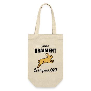 J'aime vraiment les Lapins OK - Sac à bouteille - nature - Devant