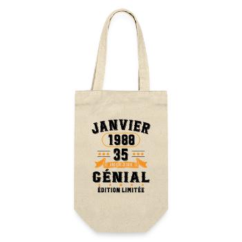 35 Ans Janvier 1988 Vintage Cadeau D'anniversaire - Sac à bouteille - nature - Devant