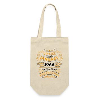 Vintage Born in January 1966 Gift from anniversair - Gift Bag for Bottles - nature - Front