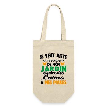 M'occuper de mon jardin Cadeau jardinier poules - Sac à bouteille - nature - Devant