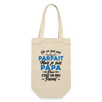 Pas Parfait mais Je suis Un Papa Donc C'est pareil - Sac à bouteille - nature - Devant