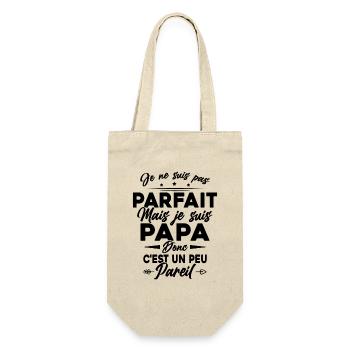 Pas Parfait mais Je suis Un Papa Donc C'est pareil - Sac à bouteille - nature - Devant