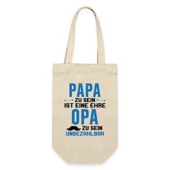être papa est un honneur être papy n'a pas de prix - Sac à bouteille - nature - Devant
