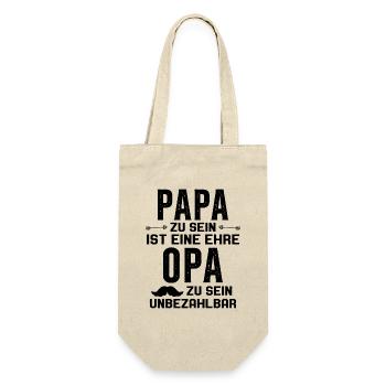 être papa est un honneur être papy n'a pas de prix - Sac à bouteille - nature - Devant