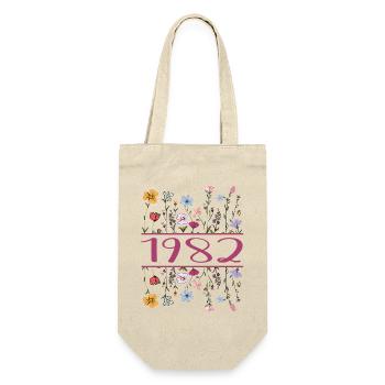 1982 Legendär Seit 1982 Geburtstag 1982 Frauen - Geschenkbeutel für Flaschen - Natur - Vorne