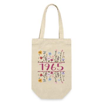 1965 Legendär Seit 1965 Geburtstag 1965 Frauen - Geschenkbeutel für Flaschen - Natur - Vorne