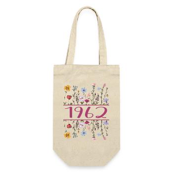 1962 Legendär Seit 1962 Geburtstag 1962 Frauen - Geschenkbeutel für Flaschen - Natur - Vorne