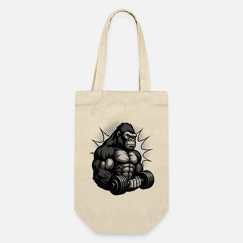 Starker Gorilla Kraftmuster - Geschenkbeutel für Flaschen - Natur