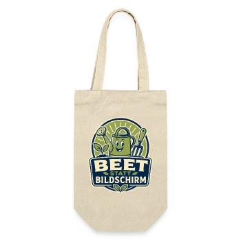 Beet statt Bildschirm – Gartenhumor - Geschenkbeutel für Flaschen - Natur - Vorne