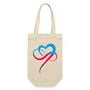 Polyamorie Flagge Infinity Heart Buntes Herz - Geschenkbeutel für Flaschen - Natur - Vorne