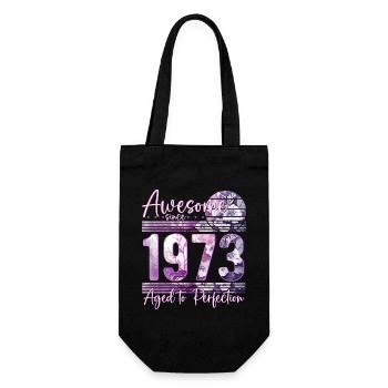 1973 Born birthday women - Gift Bag for Bottles - black - Front