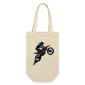 Motocross jump in black and white - Gift Bag for Bottles - nature - Front