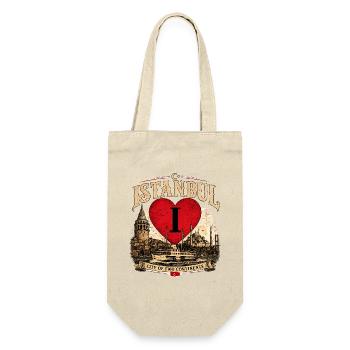 Istanbul Herzliebe: Zwei Kontinente - Geschenkbeutel für Flaschen - Natur - Vorne