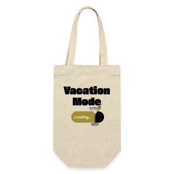 Vacation Mode On – Martini mit Ladebalken (dunkel) - Geschenkbeutel für Flaschen - Natur - Vorne